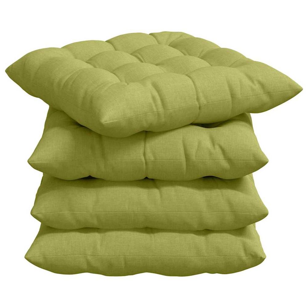 Coussins de siège 4 pc tissu vert clair 40 x 40 x 6 cm