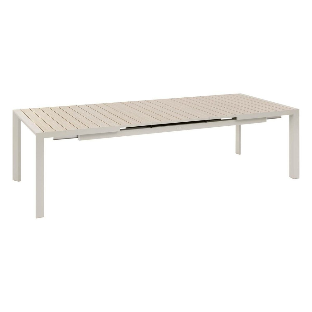 Table de jardin extensible évasion en aluminium lin et argile traité époxy 10 places