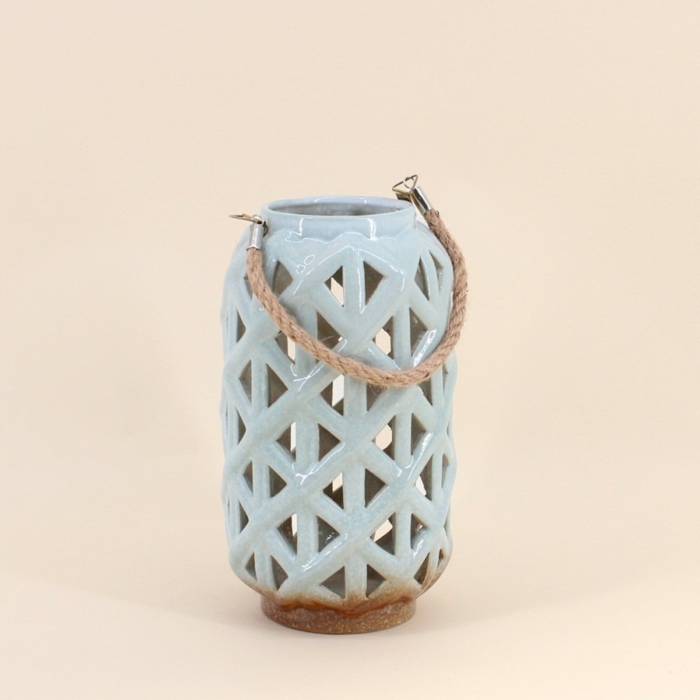 Lanterne en céramique verte 25cm