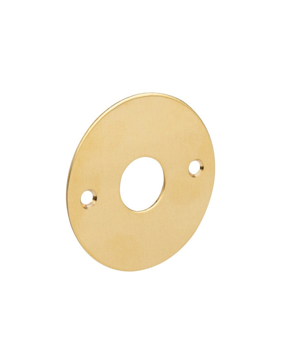 Rosace ronde et plate pour poignée de porte - laiton poli - duval