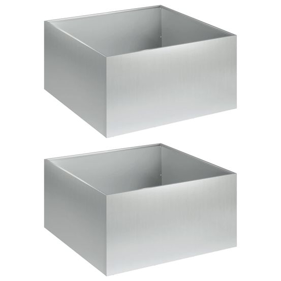 Cache-pot de jardin 2 pc argenté 40 x 40 x 30 cm