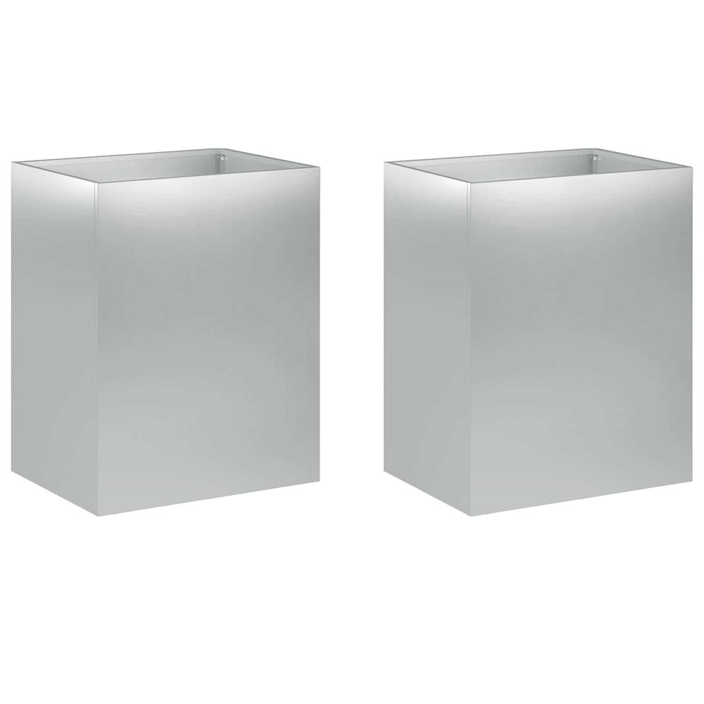 Cache-pot de jardin 2 pc argenté 40 x 30 x 40 cm