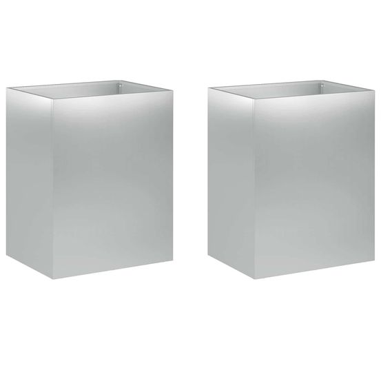 Cache-pot de jardin 2 pc argenté 40 x 30 x 40 cm