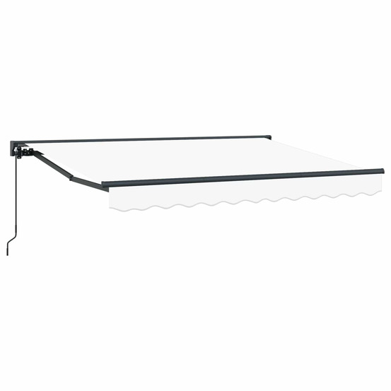 Auvent rétractable manuel blanc 3,5 x 2 m