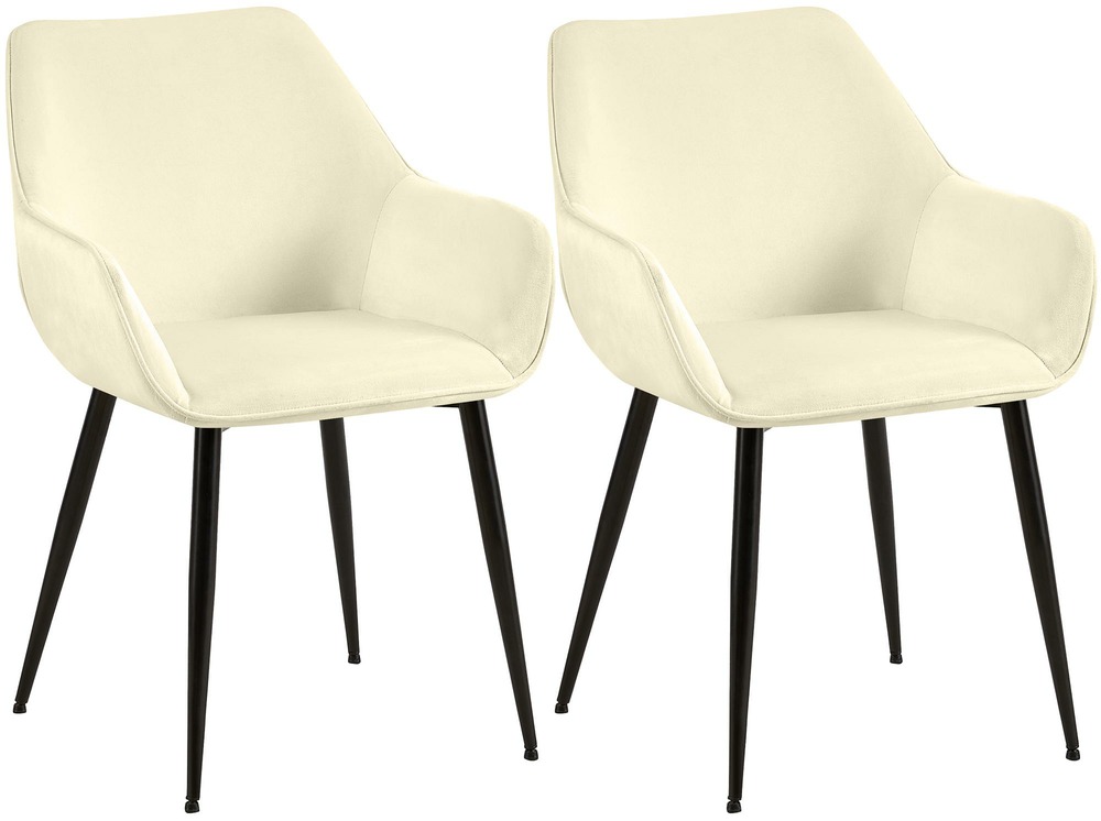Lot de 2 chaises de salle à manger en velours vessa
