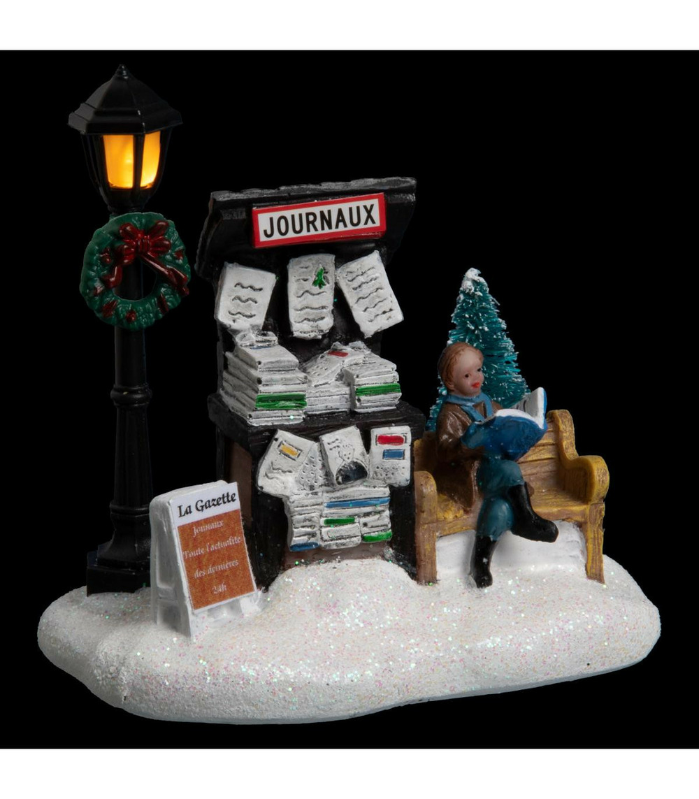 Village de noël lumineux scène de noël à piles