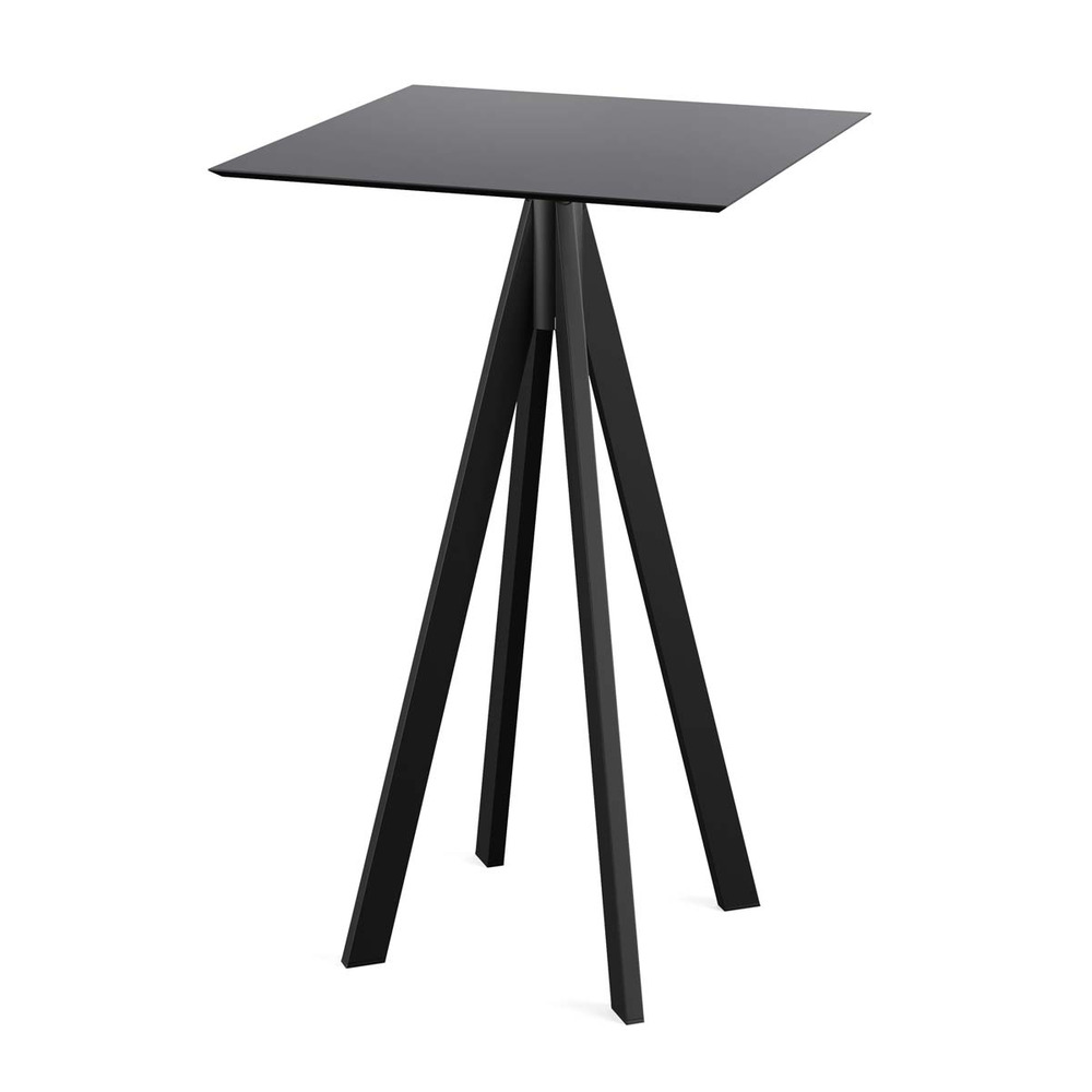 Mange-debout infinity avec piètement noir + plateau hpl 70x70 cm - veba