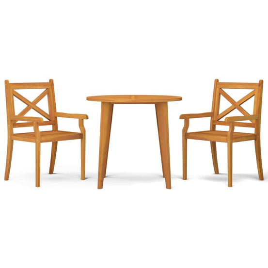 Ensemble à manger de jardin 3 pcs bois d'acacia solide