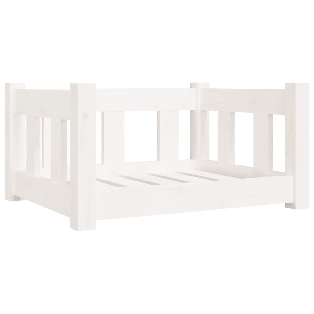 Lit pour chien panier canapé confortable 55,5 x 45,5 x 28 cm bois de pin solide blanc