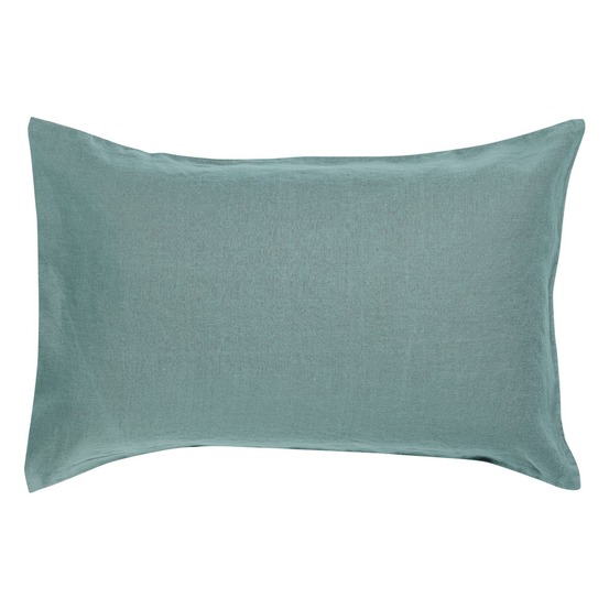 Taie d'oreiller stonewashed zeff vert de gris 50 x 75 cm