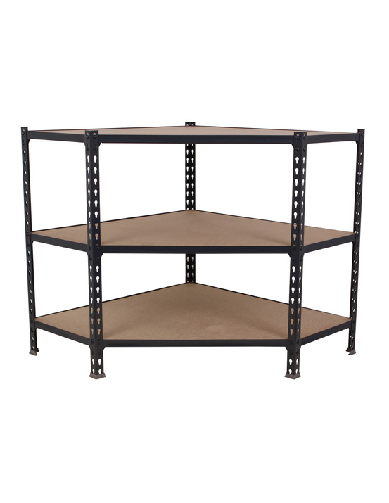 Etagère légère sans vis maderclick corner 3/400 900 antracite/bois antracite/bois 900x900x400 - simonrack