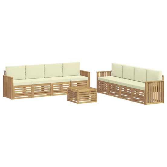 Ensemble de canapés d'extérieur 9 pc blanc et crème polyester
