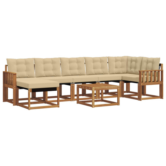 Ensemble de canapés d'extérieur 8 pcs naturel et beige