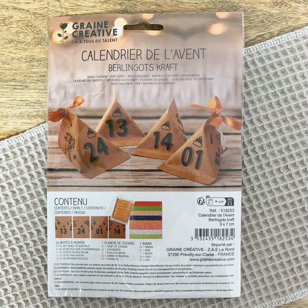 Kit pour faire son propre calendrier de l'avent - berlingots kraft