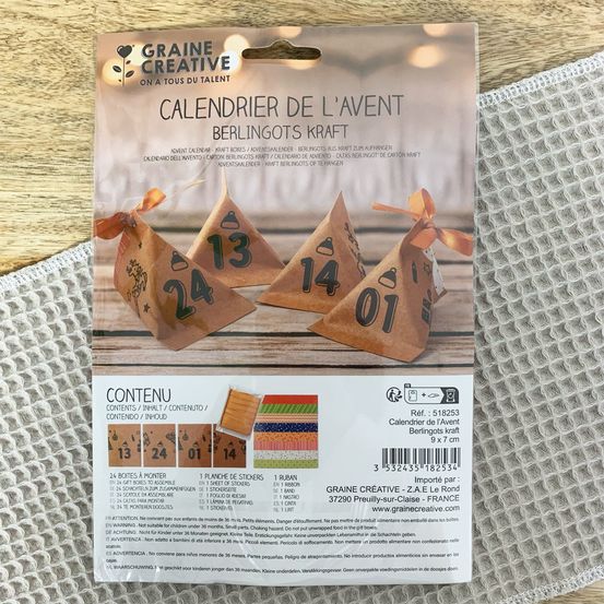 Kit pour faire son propre calendrier de l'avent - berlingots kraft