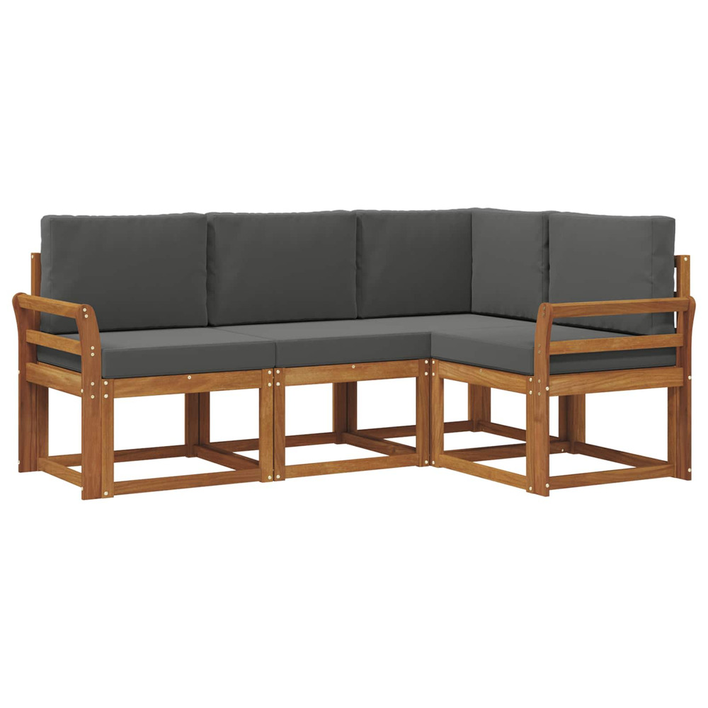 Ensemble de canapés d'extérieur 4 pcs naturel et anthracite