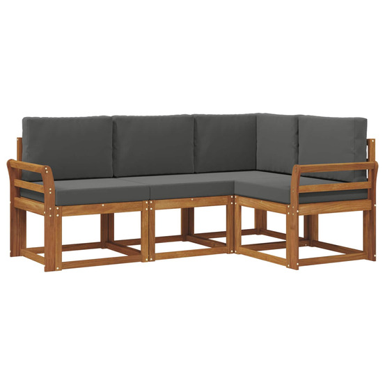 Ensemble de canapés d'extérieur 4 pcs naturel et anthracite