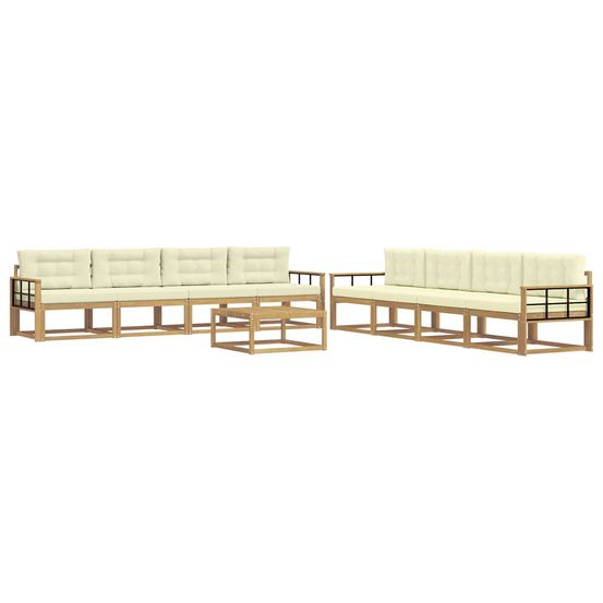 Ensemble de canapés d'extérieur 9 pc blanc et crème polyester
