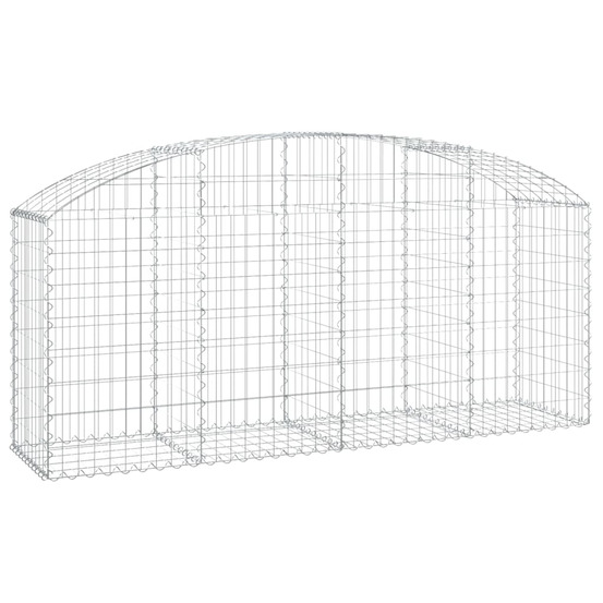 Panier de gabions arqué 200x50x80/100 cm fer galvanisé