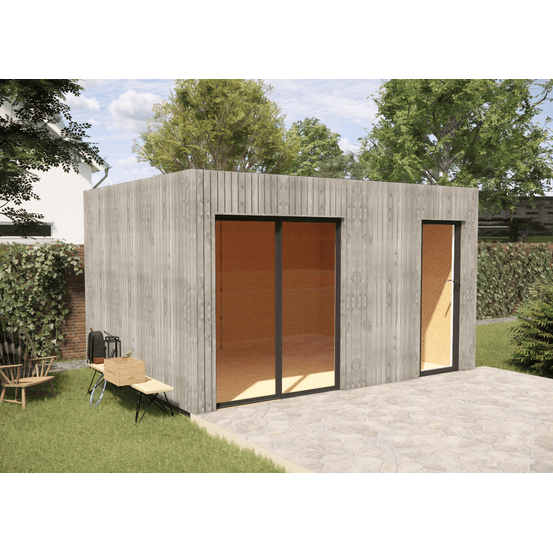 Extension maison en bois 4,4 x 3,5 x 2,7 m avec plancher isolé