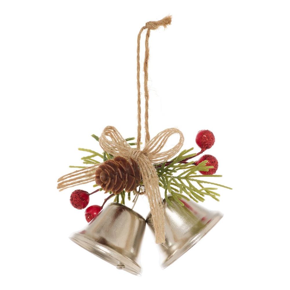 Décoration de sapin sur présentoir cloches en métal 7 cm