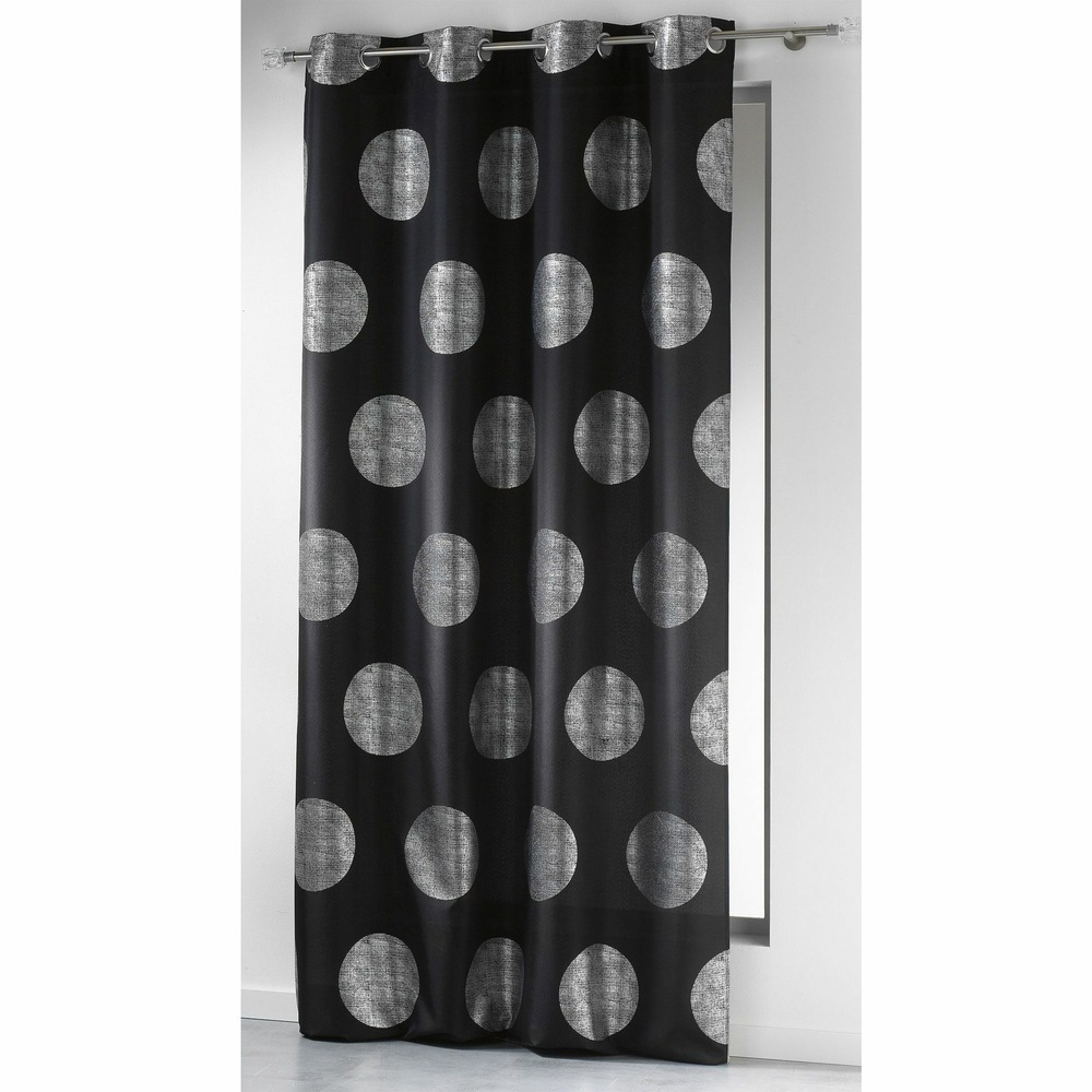 Rideau a oeillets collection argent platine