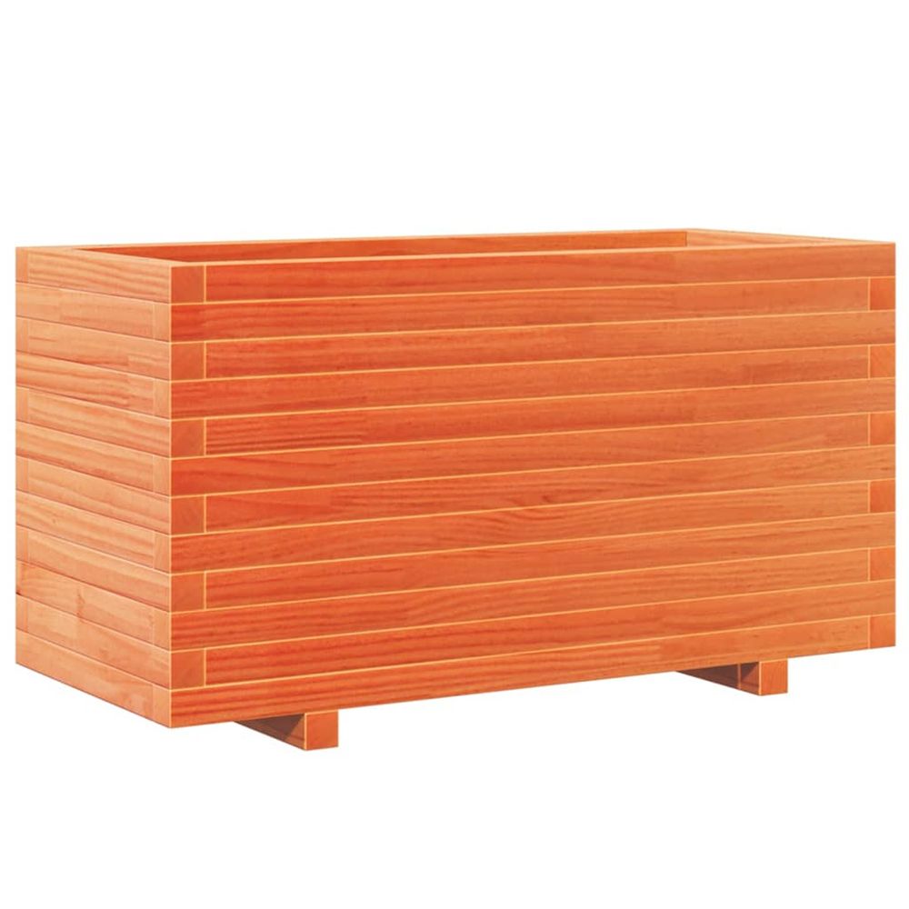 Jardinière d'extérieur cire marron 90x40x49,5 cm bois de pin massif