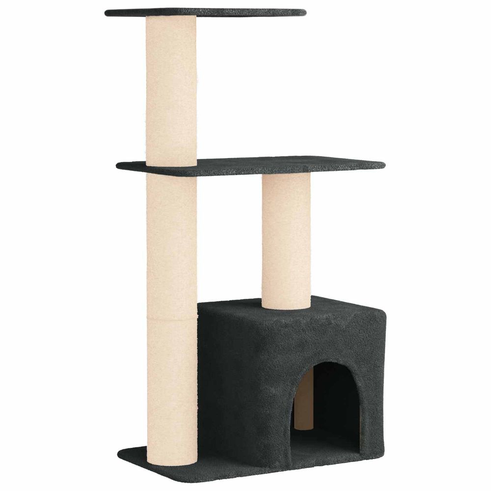 Arbre à chat avec poteaux à griffer en sisal gris foncé 133 cm