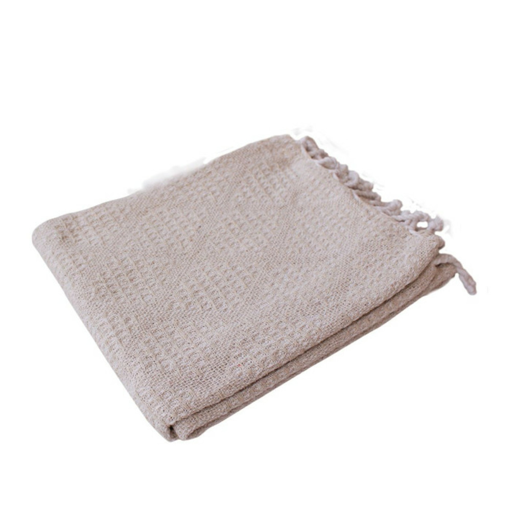 Plaid à franges en coton 