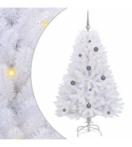 Sapin de noël artificiel blanc 80 x 80 x 150 cm pvc et métal