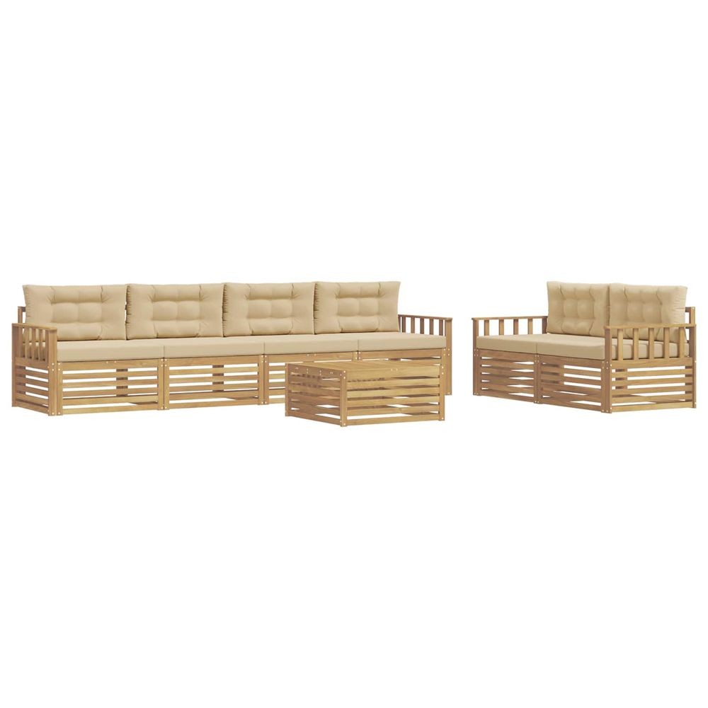 Ensemble de canapés d'extérieur 7 pc blanc et beige polyester