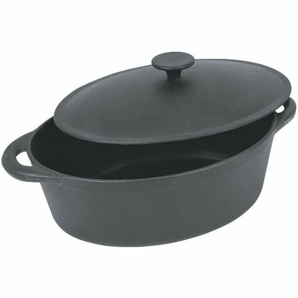 Cocotte ovale en fonte d'acier émaillée - 37 cm - 9 l - noir