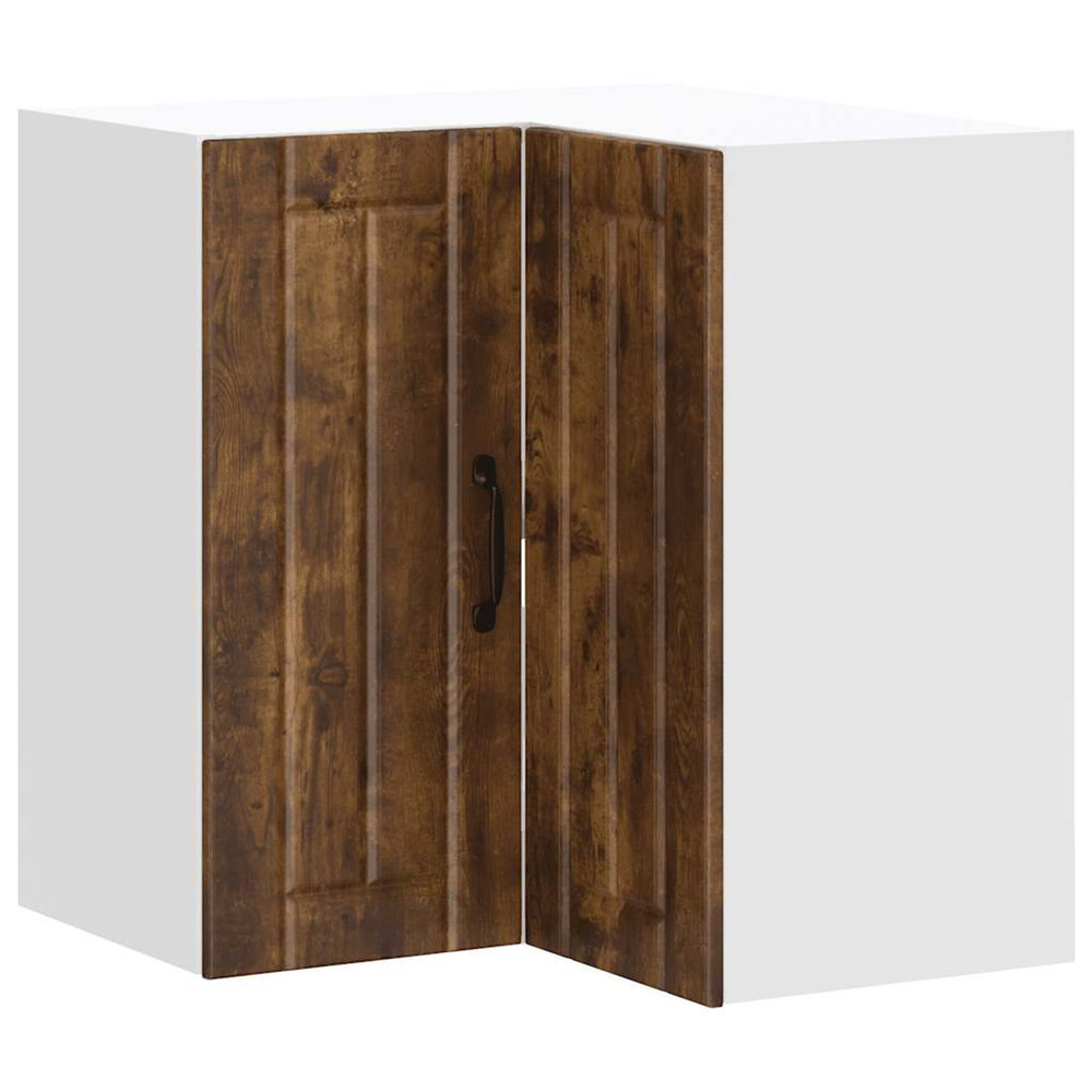 Armoire d'angle murale de cuisine lucca chêne fumé