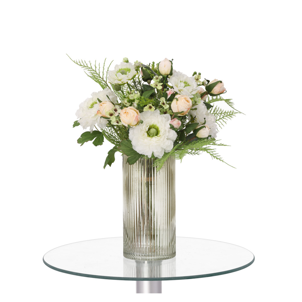 Bouquet d'art artisanal frieda bern 35cm blanc
