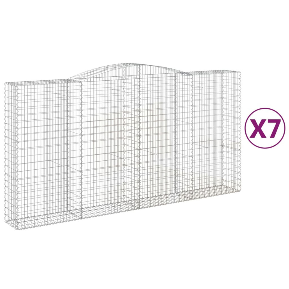 Paniers à gabions arqués 7 pcs 400x50x200/220 cm fer galvanisé