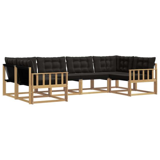 Ensemble de canapés d'extérieur 6 pc blanc et noir