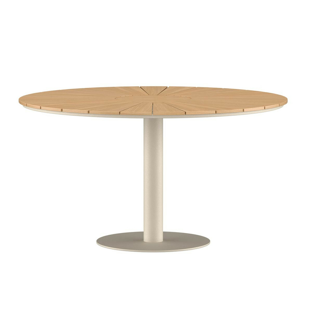Table de jardin ronde en teck 