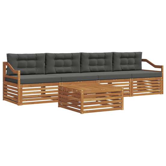 Ensemble de canapés d'extérieur 5 pcs naturel et anthracite