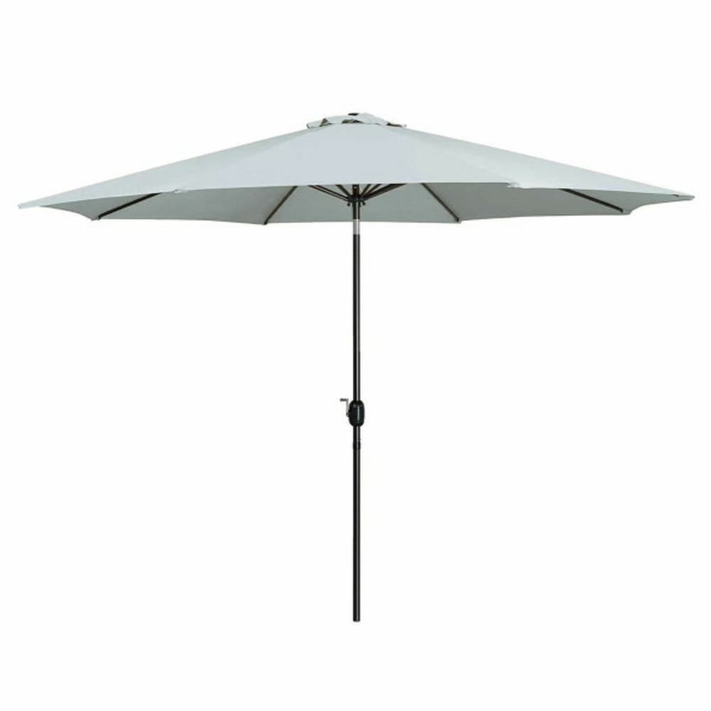 Parasol acero 8 varillas d270 cm polyester blanc jardin, piscine, terrasse