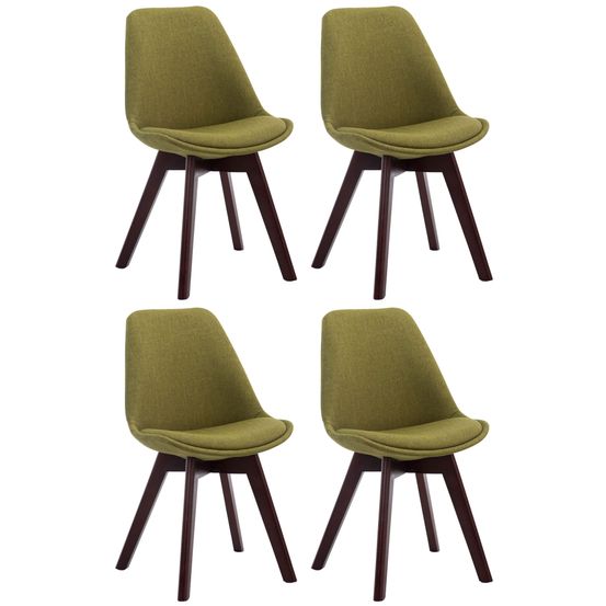 Lot de 4 chaises visiteurs borneo v2 tissu noyer