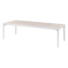 Table de jardin rectangulaire "ibaia" lin/blanc 10 places en aluminum traité en epoxy