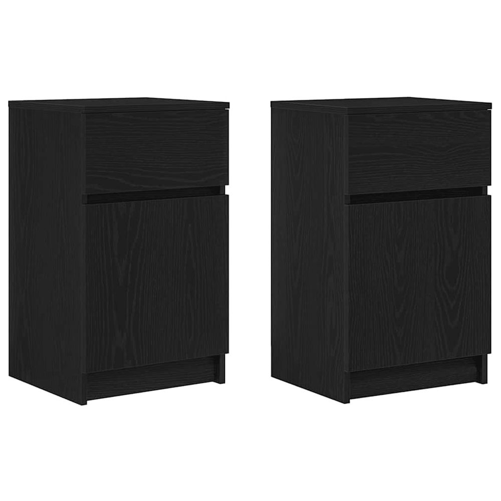 Tables de chevet 2 pcs noir 39x35x65 cm bois d’ingénierie
