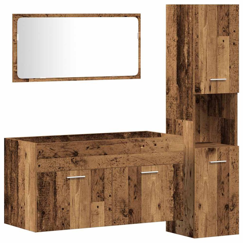 Ensemble de meubles salle de bain 3 pcs bois d'ingénierie