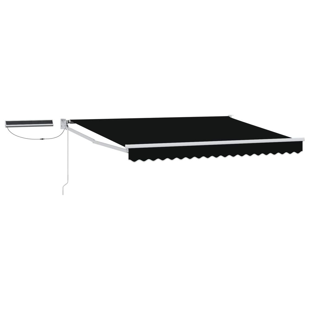 Auvent rétractable électrique noir et blanc 3,5 x 2,5 m