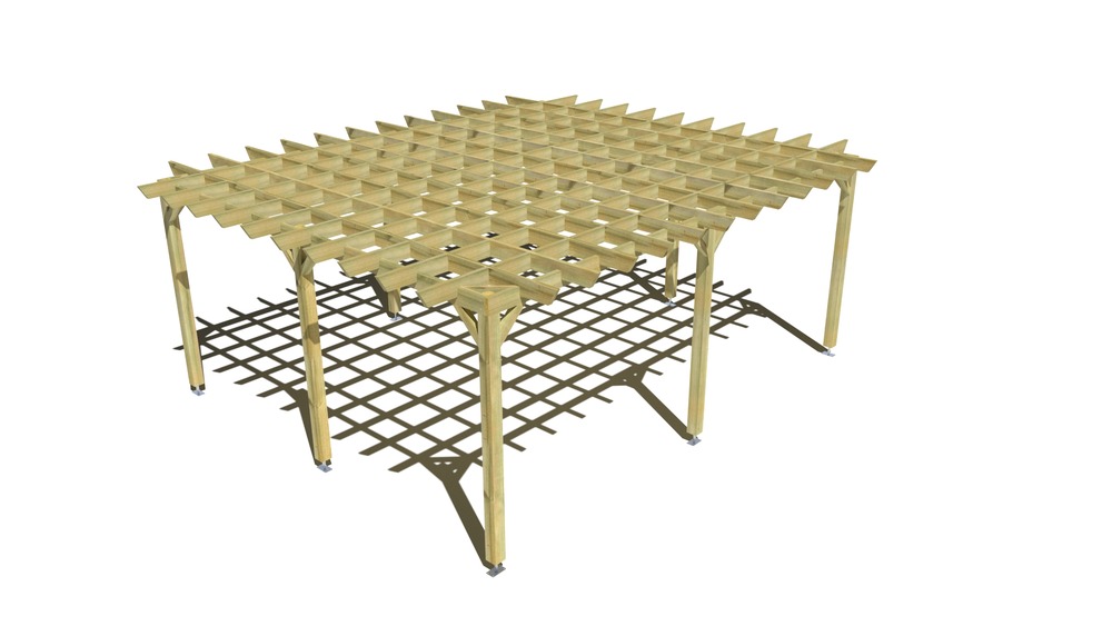 Pergola bois • 6m x 5m • indépendante • style retro • livraison comprise