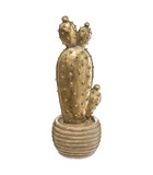 Objet décoratif cactus dans un pot en résine or