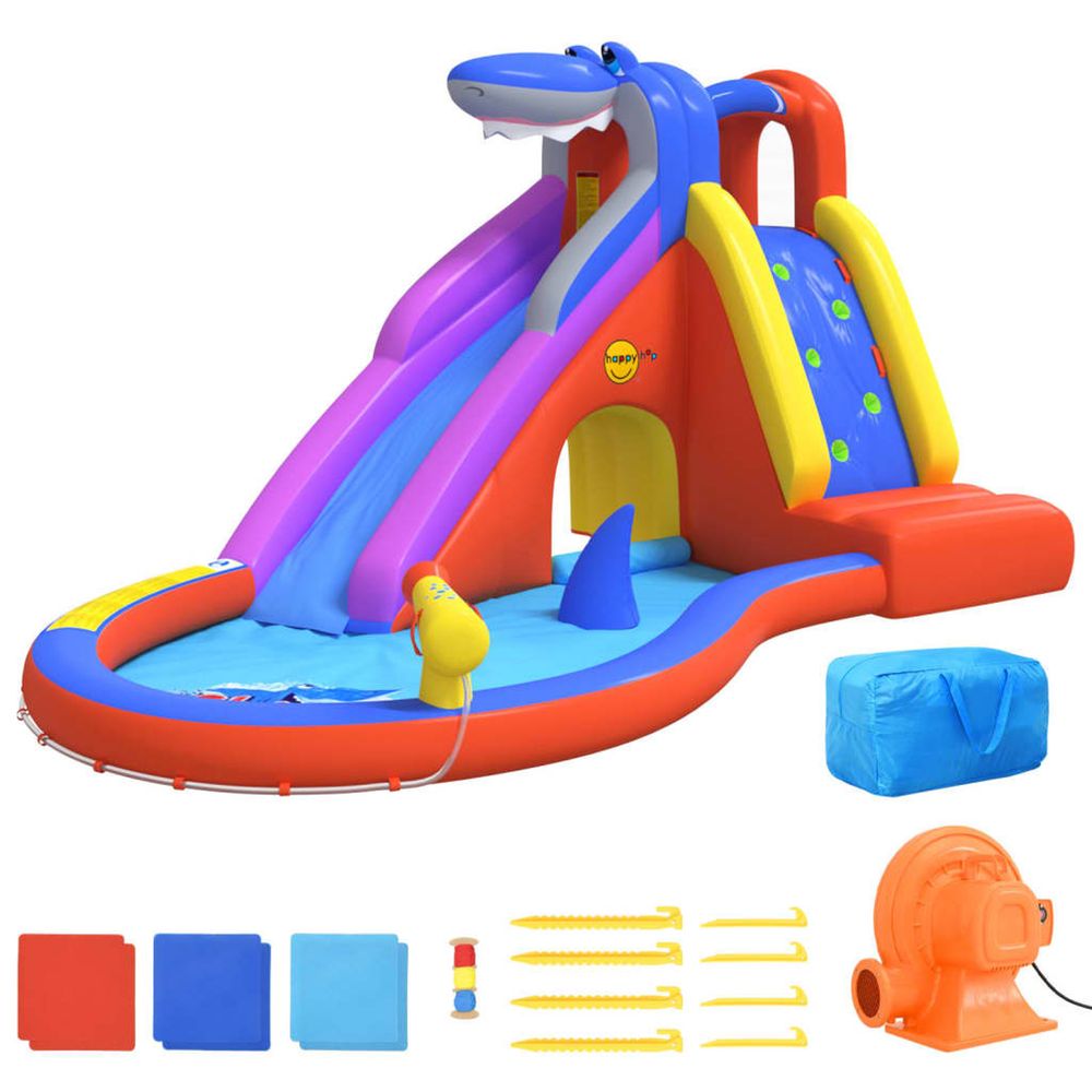 Toboggan à eau gonflable avec piscine 450x320x240 cm pvc