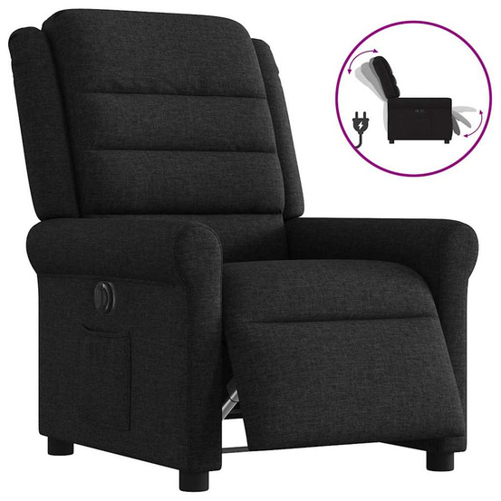 Fauteuil inclinable électrique noir tissu