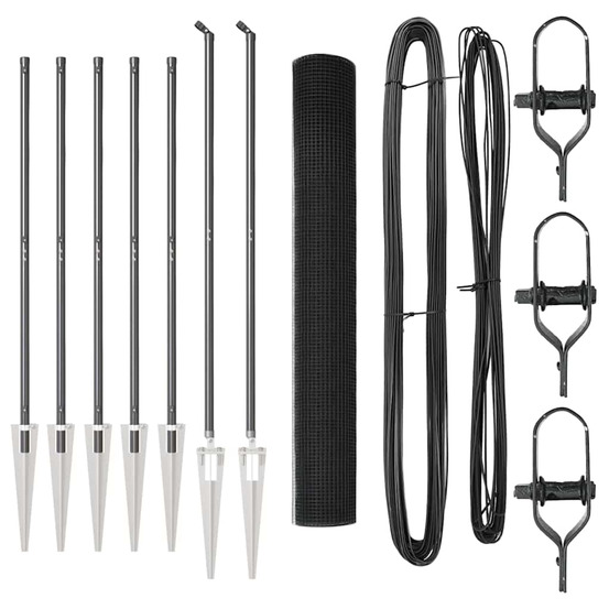 Clôture avec poteaux gris 1.2 x 10 m acier