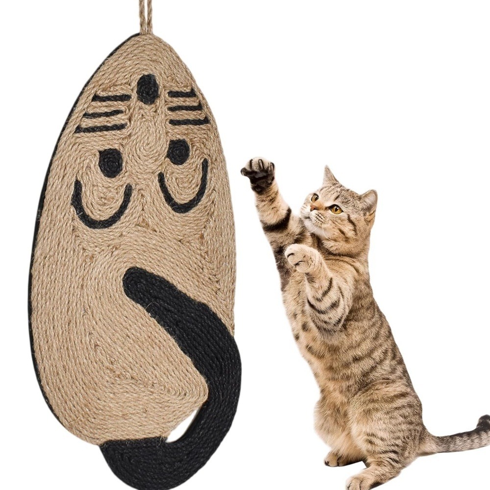 Griffoir pour chat-tapis griffoir en sisal pour chat forme de souris-54*25*1cm